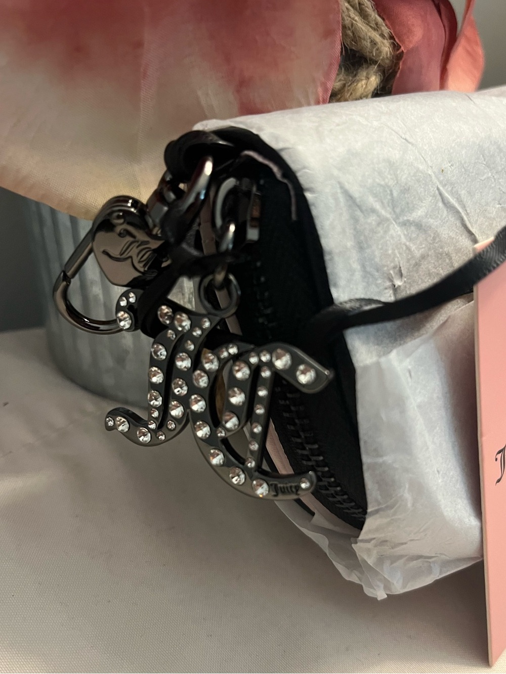 Black Rhinestone Monogram Coin Pouch - Picture 9 of 9